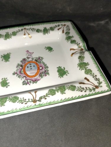 original vide poche cendrier decor blason et floral asiatique en bon etat