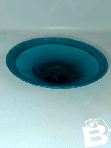 original vide poche en verre bullé bleu travail artisanal en bon etat