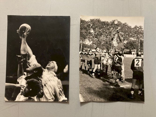 Originale lot 11  Photo Presse 1970 Rugby XV De France Sport Tampon Noir B