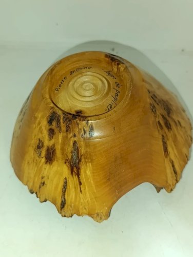 originale sculpture en bois loupe de peuplier signée pierre antoine en bon etat