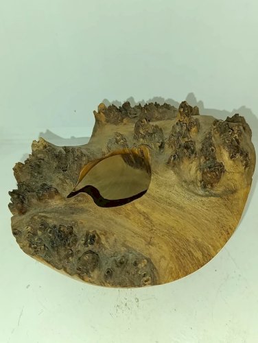 originale sculpture en bois loupe de peuplier signée pierre antoine en bon etat