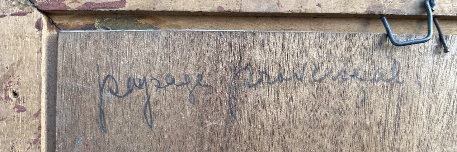 OSIETZKI (XIX-XXE SIÈCLE) Huile sur panneau paysage provençal