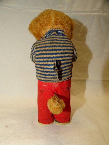 -OURS AUTOMATE PELUCHE QUI BOIT MAX CARL GERMANY JOUET ANCIEN COLLECTION   D