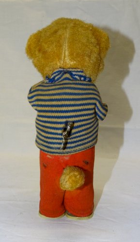 -OURS AUTOMATE PELUCHE QUI BOIT MAX CARL GERMANY JOUET ANCIEN COLLECTION   D