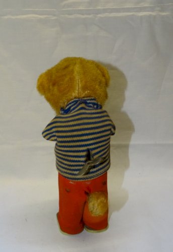 -OURS AUTOMATE PELUCHE QUI BOIT MAX CARL GERMANY JOUET ANCIEN COLLECTION   D