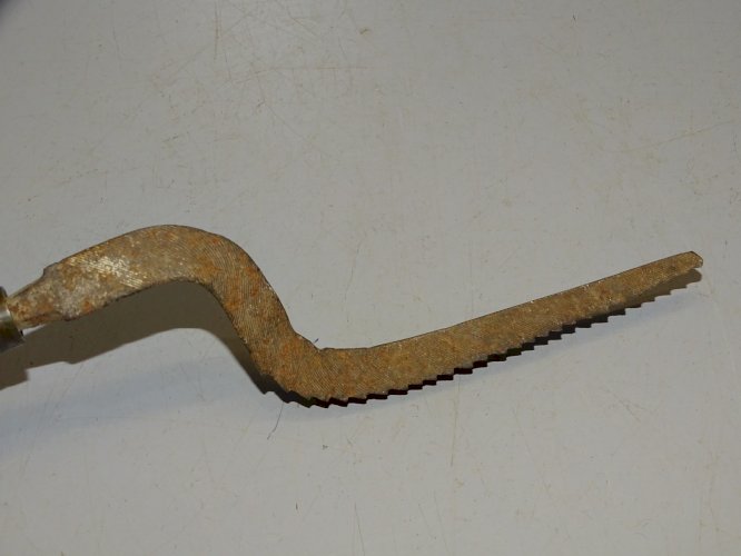 -OUTIL ANCIEN LIME RÂPE FER Forgé Manche BOIS UTILISATION INCONNUE