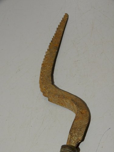 -OUTIL ANCIEN LIME RÂPE FER Forgé Manche BOIS UTILISATION INCONNUE