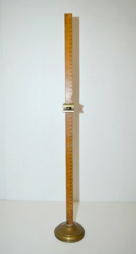 -OUTIL COUTURIERE ANCIEN BOIS et LAITON MARQUEUR OURLET JUPE ROBE COLLECTION XXe