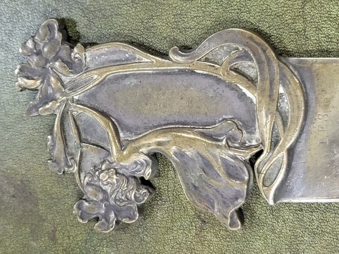 OUVRE LETTRES EN BRONZE ART NOUVEAU LYCEE DE TROYES CADEAU DES ELEVES