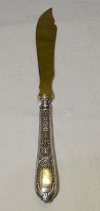 - EMPIRE STYLE LETTER OPENER Gold Blade SILVER HANDLE FOIL Minerva Punch D
