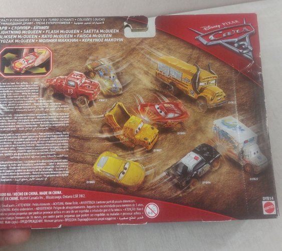Pack Crazy 8 Crashes Cars, Flash McQueen + Rayo McQueen, Disney Pixar Mattel