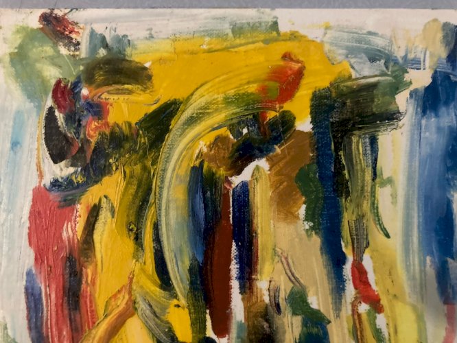 Painting Art Peinture Abstraite A Identifier Gouache Sur Papier Abstrait 1980