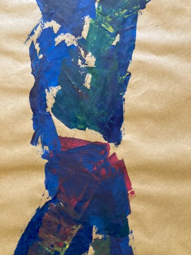 Painting Art Peinture Kraft Femme 1980 portrait Expressionniste Expressionnisme