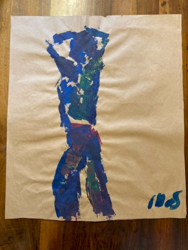 Painting Art Peinture Kraft Femme 1980 portrait Expressionniste Expressionnisme