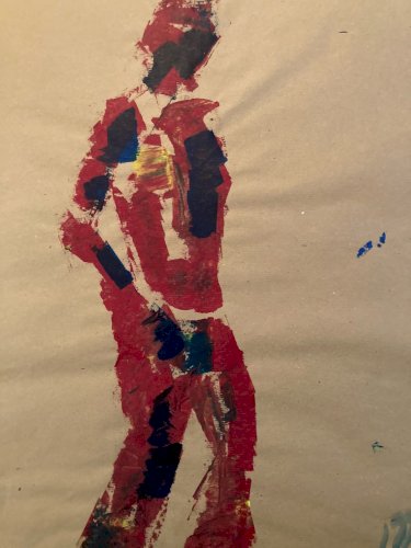 Painting Art Peinture Papier Kraft Femme 1980 portrait A Identifier XXe Ancien