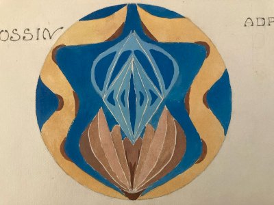 Painting Original Art Deco Nouveau Gouache 1930 Fabric Cushion Antique