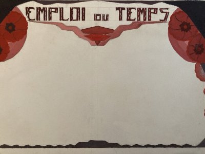 Painting Original Art Deco Nouveau Gouache On Paper 1930 Vintage Painting