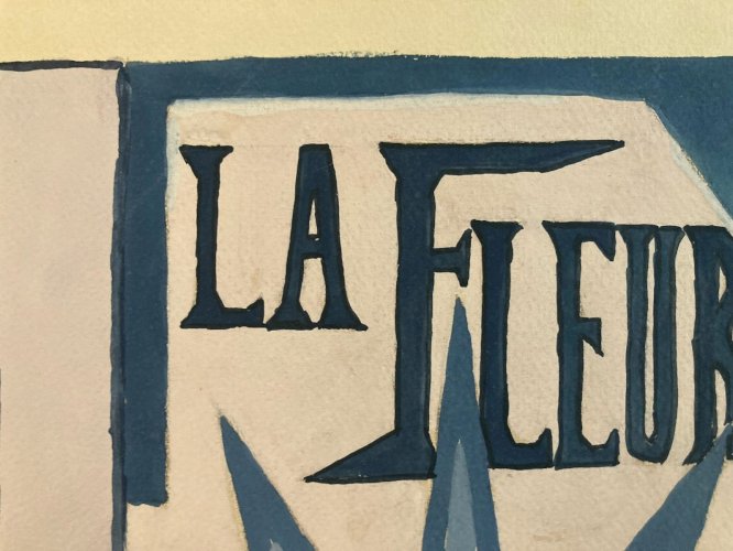 Painting Original Art Deco Nouveau Gouache Sur Papier 1930 Peinture Old  Ancien