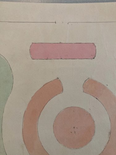 Painting Peinture 1930 Original Architecture Old Plan Jardin Tarn France Ancien