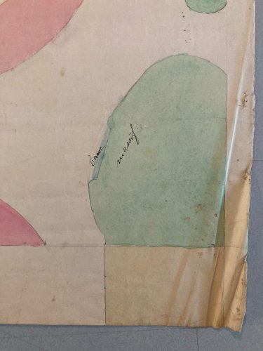 Painting Peinture 1930 Original Architecture Plan Jardin Tarn Old France Ancien