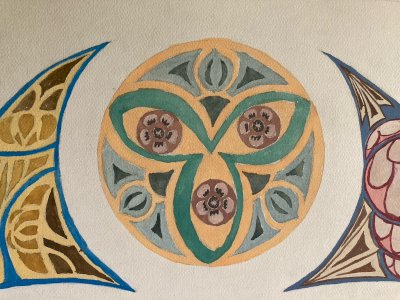 Painting 1930 Original Art Deco Motif Gouache Old Paper Old Drawing