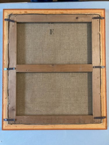 Painting Peinture 1940 Huile Sur Toile Portrait Homme Pipe Ancien Art Deco Old