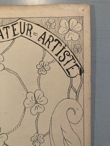 Painting Peinture 1950 Gouache Motif Géométrique Artisan  Art Ancien Abstrait