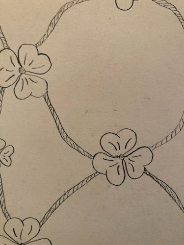 Painting Peinture 1950 Gouache Motif Géométrique Artisan  Art Ancien Abstrait