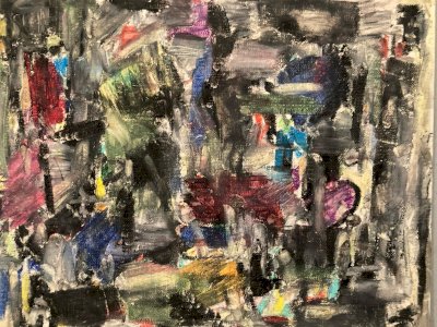 Painting Peinture 1980 Abstraite Art A Identifier Gouache  Papier Abstrait XXe