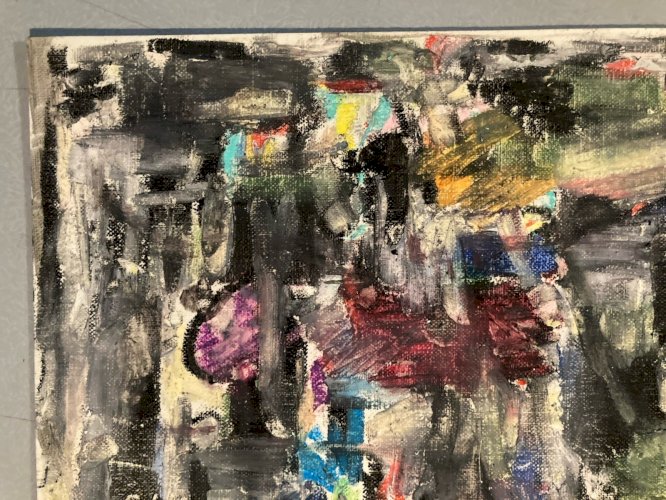 Painting Peinture 1980 Abstraite Art A Identifier Gouache  Papier Abstrait XXe