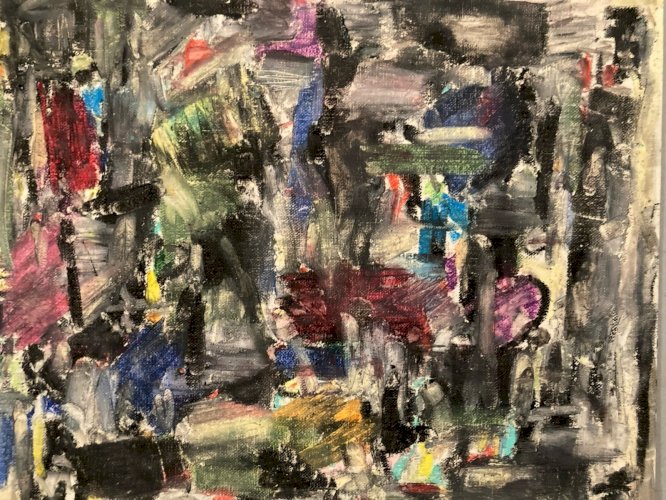 Painting Peinture 1980 Abstraite Art A Identifier Gouache  Papier Abstrait XXe