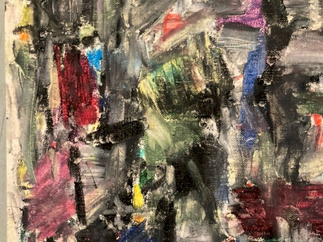 Painting Peinture 1980 Abstraite Art A Identifier Gouache  Papier Abstrait XXe