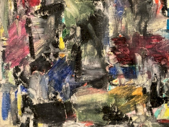 Painting Peinture 1980 Abstraite Art A Identifier Gouache  Papier Abstrait XXe