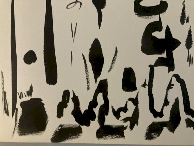 Painting Peinture 1980 Abstraite Art A Identifier Gouache Sur Papier Abstrait