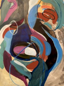 Painting Peinture Abstrait Gouache Papier 2011 Abstraction A Identifier Ancien