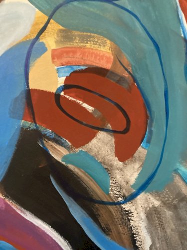 Painting Peinture Abstrait Gouache Papier 2011 Abstraction A Identifier Ancien