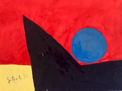 Painting Abstract Paint to Identify Gouache Paper Abstract 1980 20th Art