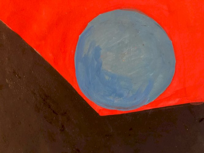 Painting Peinture Abstraite A Identifier Gouache Papier Abstrait 1980 XXe Art
