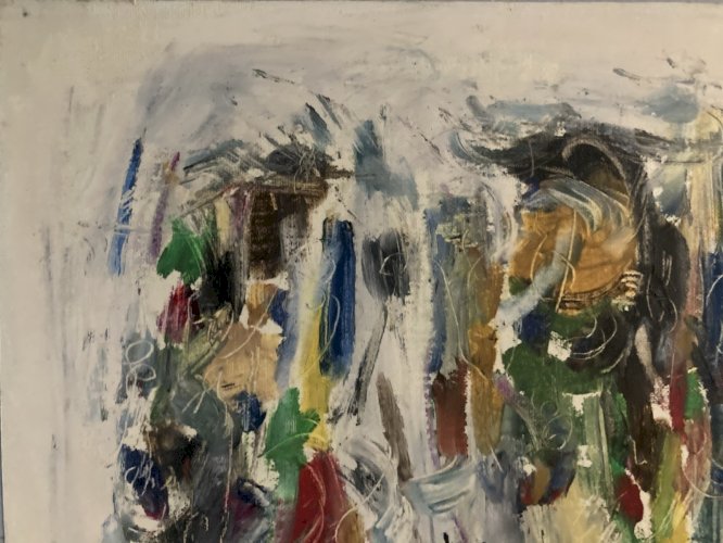 Painting Peinture Abstraite A Identifier Gouache Sur Papier Abstrait 1980 Art