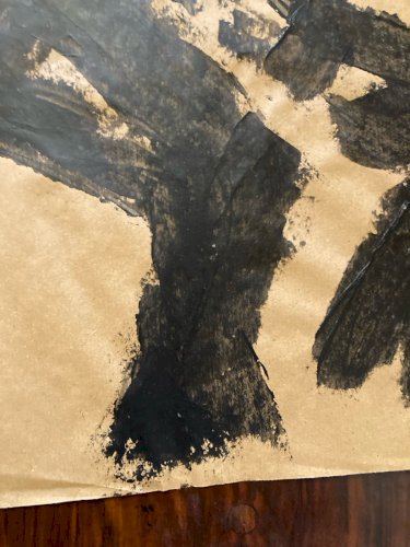 Painting Peinture Art Papier Kraft Femme 1980 portrait A Identifier XXe Ancien