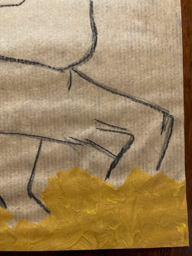 Painting Peinture Art Papier Kraft Femme 1980 portrait A Identifier XXe Homme