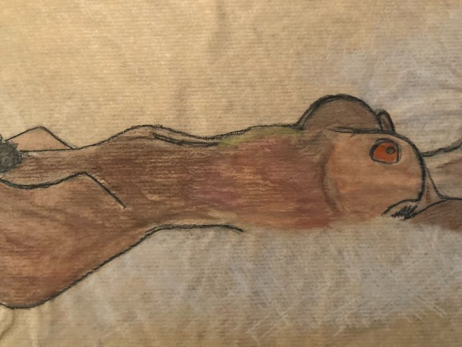 Painting Peinture  Crayon Papier Femme 1980 portrait Buste A Identifier Ancien