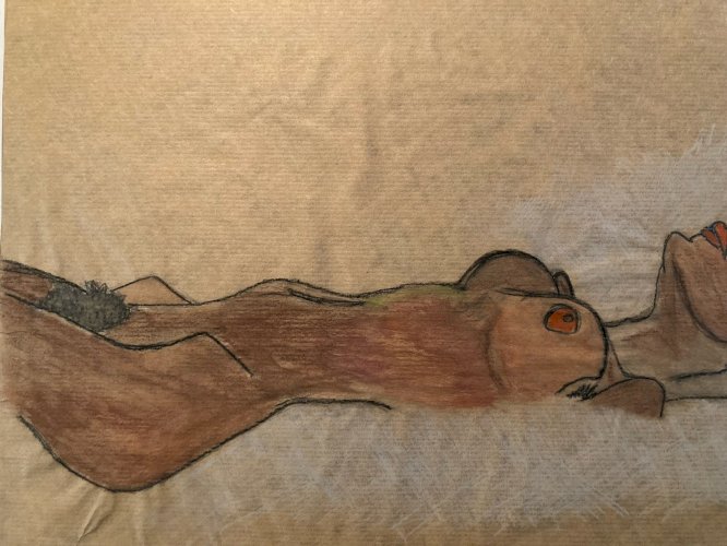 Painting Peinture  Crayon Papier Femme 1980 portrait Buste A Identifier Ancien