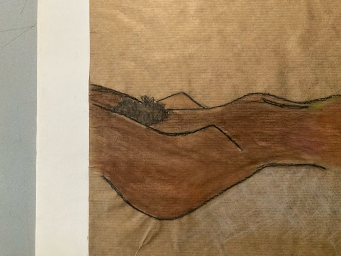 Painting Peinture  Crayon Papier Femme 1980 portrait Buste A Identifier Ancien