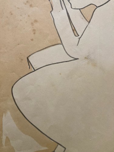 Painting Peinture Cubisme 1950 Visage Tête Portrait Cubiste  A Identifier Dessin