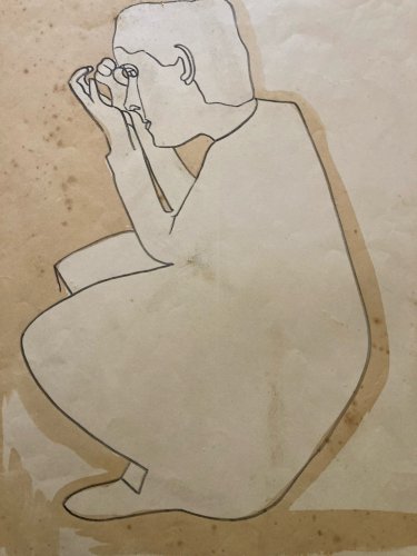 Painting Peinture Cubisme 1950 Visage Tête Portrait Cubiste  A Identifier Dessin