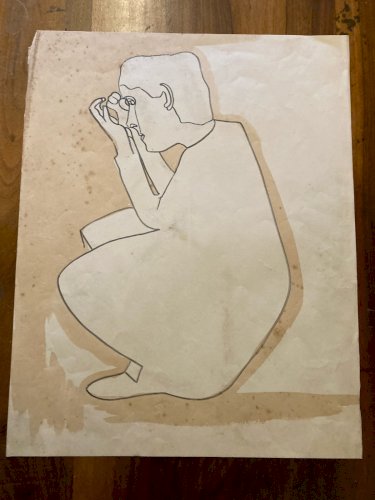 Painting Peinture Cubisme 1950 Visage Tête Portrait Cubiste  A Identifier Dessin