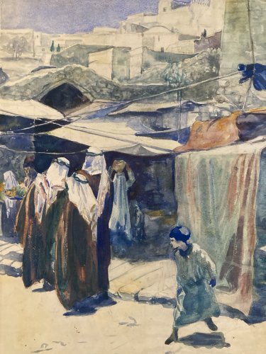 Painting peinture Gouache Debut XXe Papier Old Orientaliste Orientalisme ancien