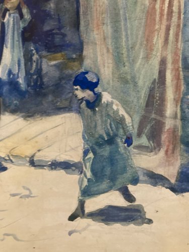 Painting peinture Gouache Debut XXe Papier Old Orientaliste Orientalisme ancien