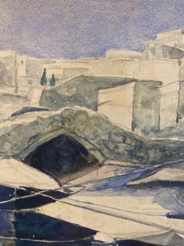 Painting peinture Gouache Debut XXe Papier Old Orientaliste Orientalisme ancien